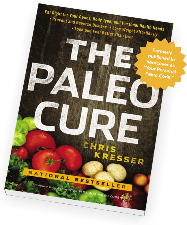 Bird's eye view of front cover of The Paleo Cure book